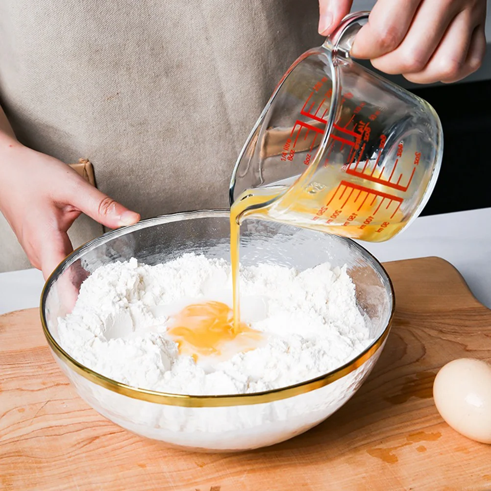 

1Pcs Tempered Glass Measuring Cup Transparent Scale Measure Cup Milk Pouring Kitchen Tool Glass Measuring Cups