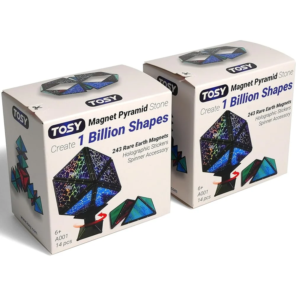 Magnetic Pyramid Stones 243 Rare Earth Magnets Transformable Cube Stress Relief STEAM Sensory Toy Creative Gift Kids Adults