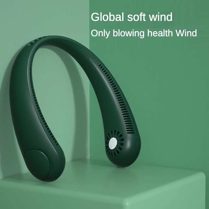 Mới Không Có Lá Treo Cổ Quạt Sạc Usb Lười Treo Cổ Quạt Im Lặng Không Khí Mini-Mát Thể Thao Mini cổ Quạt