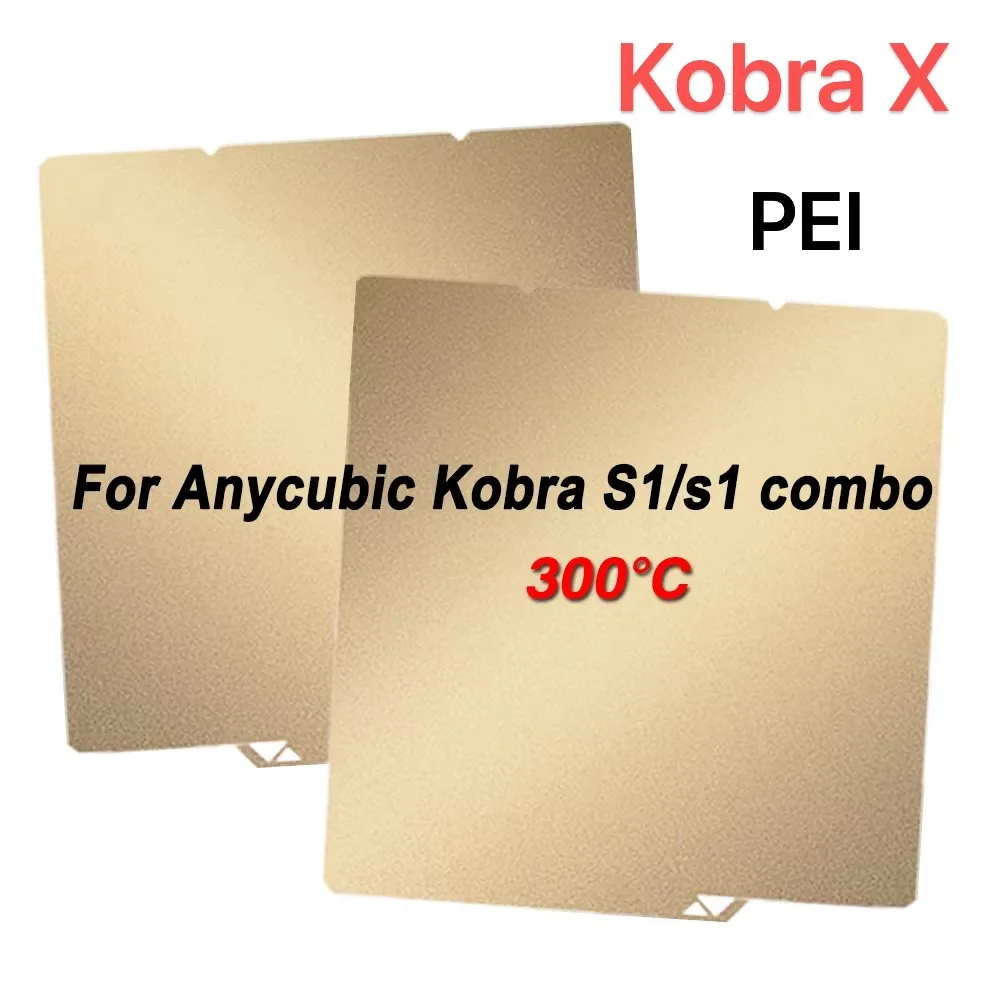 

PEI Sheet for Anycubic Kobra X, S1, Kobra S1 Combo 3D Printer Build Plate Spring Steel Sheet PEI PET Bed for Anycubic Kobra S1