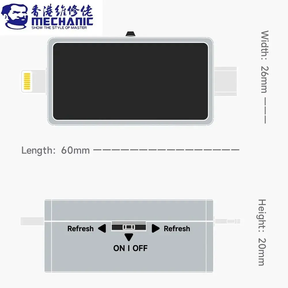 マイクロ上下電流のUSBテスター,デジタルテール挿入,パワーチェック,タイプc,iphone,メカニック用,T-824