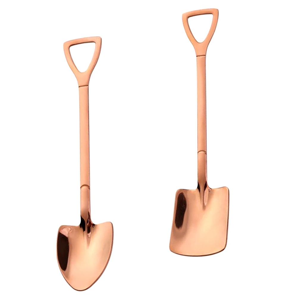 

2 Pcs/Set Coffee Dessert Spoon Milk Tea Stainless Steel Stirrers Small Serving Spoons Soup