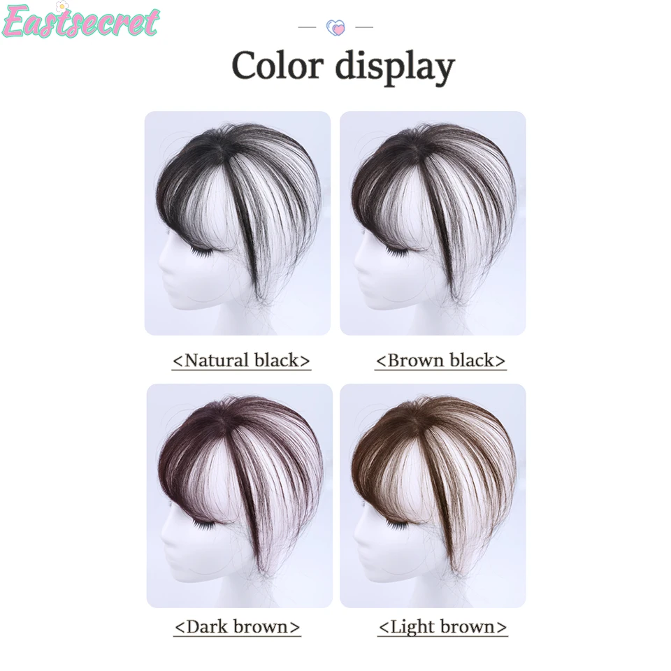 Black/Light Brown Clip In Hair Bangs Hairpiece Accessories Synthetic Fake Bangs Clip In Hair Extensions Clip In Hair Pieces