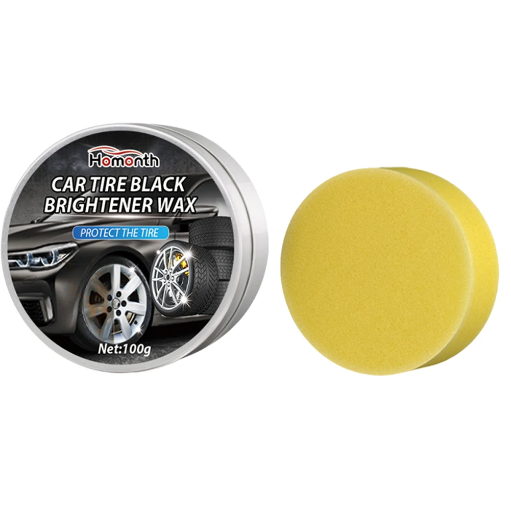 100g Car Tire Black Brightener Wax Anti-Aging Car Tire Wax Tire Coating Wax Solves Tire Stains Restores Car Shine Car Tire Care