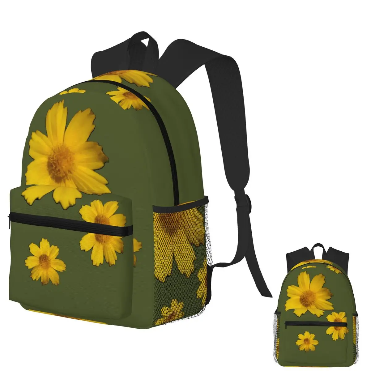 

Cute Yellow Flowers Student Backpack School Bag Hiking Travel Daypack for Boys Girls Fashion Bookbag Shoulder Bags