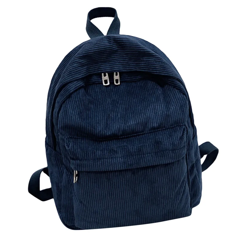 Soft Fabric Backpack Female Corduroy Design School Backpack For Teenage Girls Striped Backpack Women Velvet Screen