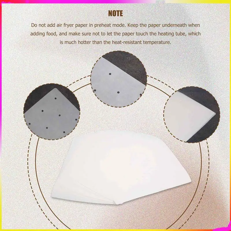 M04K 100 قطعة من بطانة البرشمان للمقلاة الهوائية، بطانة مقلاة هوائية مربعة مثقوبة لشواية نينجا فودي 5 في 1 AG301 مقلاة هوائية مزدوجة