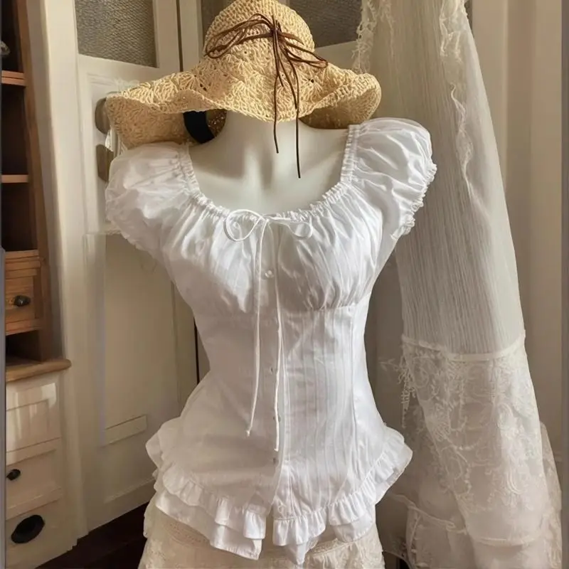 섹시한 슬림핏 하라주쿠 Y2K 보우 2000년대 스트릿웨어 고스 펑크 빈티지 페어리 엘레강스 크롭탑 여성 핫걸 록 에모 티셔츠 패션