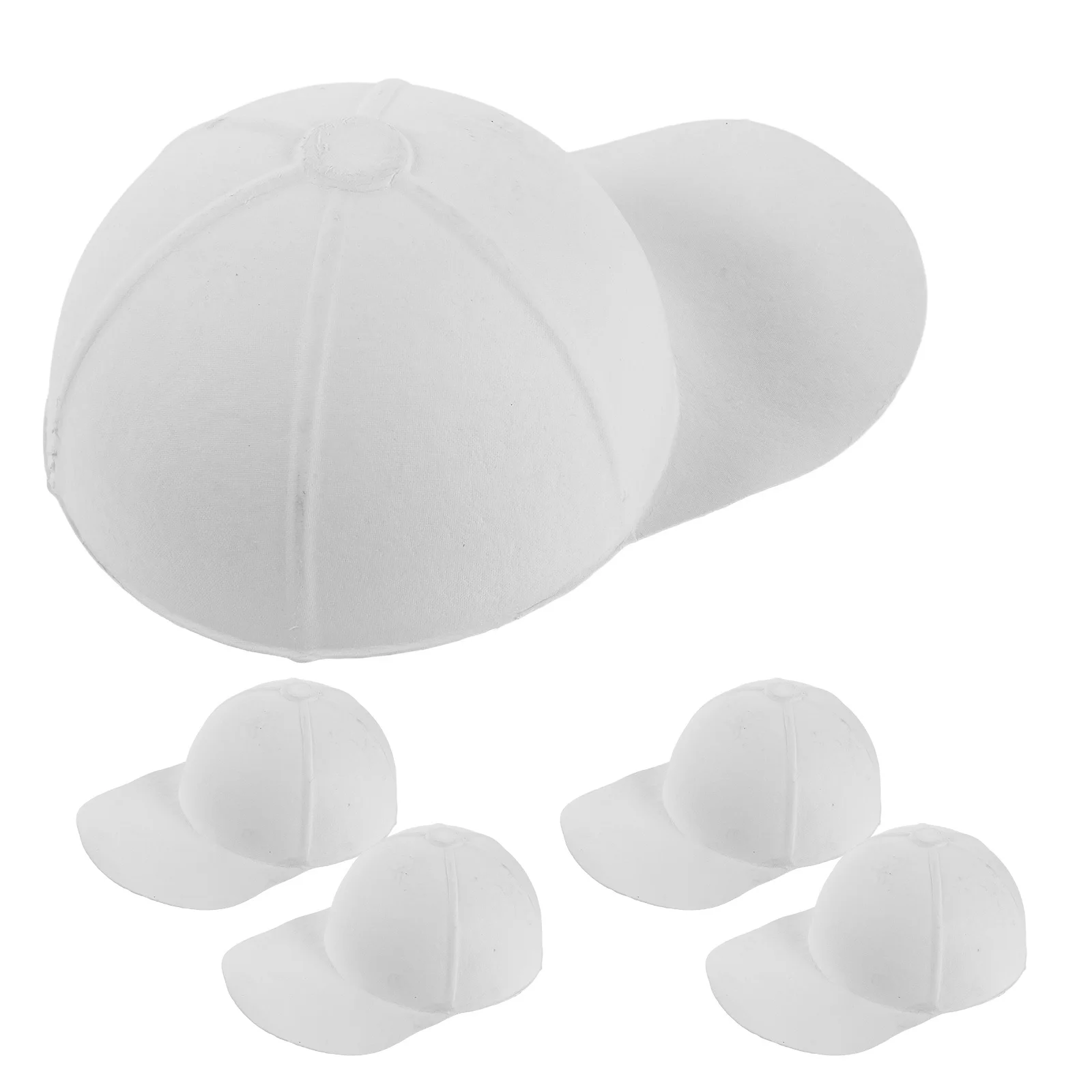 5 pçs bonés de beisebol em branco para pintura criativa diy projetos de arte papel branco esporte bola chapéus para crianças artesanato chapéus para decorar