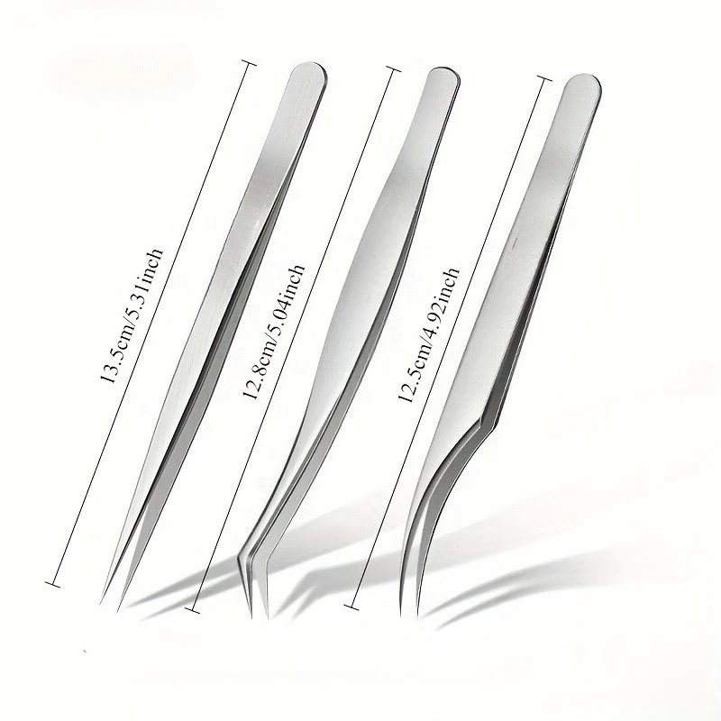 Stainless Steel Precision Pointed Tweezers, Beauty Makeup Eyebrow Pliers, Hair Removal , Accurate Pimple/Blackhead Extraction image 2