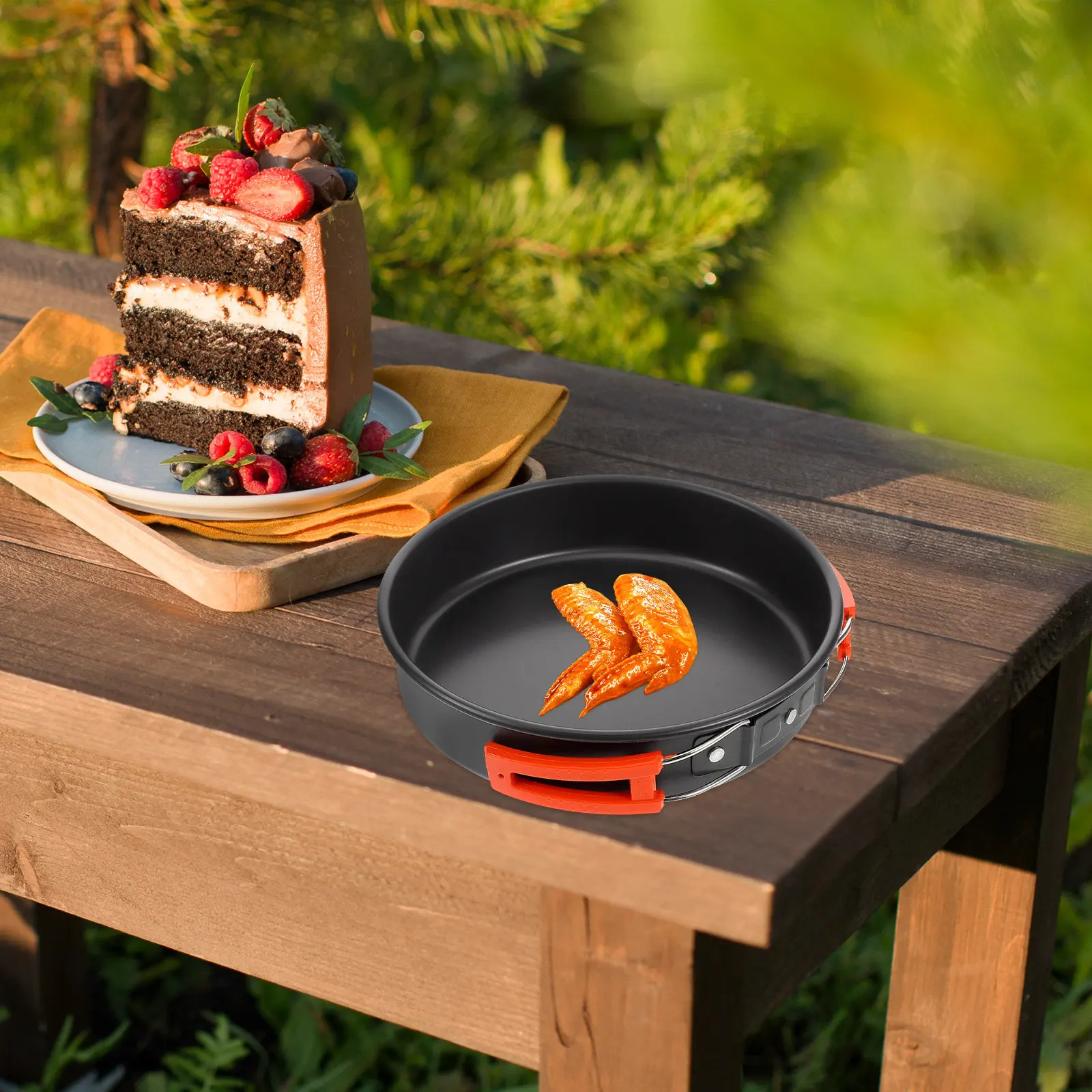 

Маленькая походная сковорода с антипригарным покрытием из алюминиевого сплава, легкая портативная посуда для приготовления пищи на природе, для походов, пикников