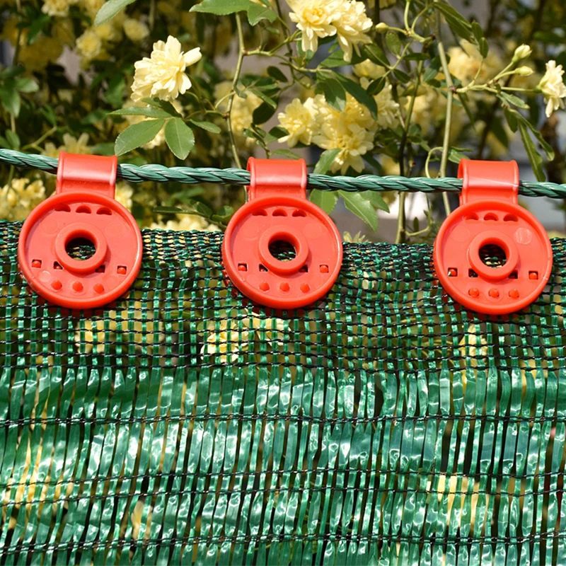 10/20/50Pcs Red Sun Shade Net Clip Shade Cloth Clip Greenhouse Fabric Fix Clamp Garden Buildings Fence Net Fix Clamp Awning Hook