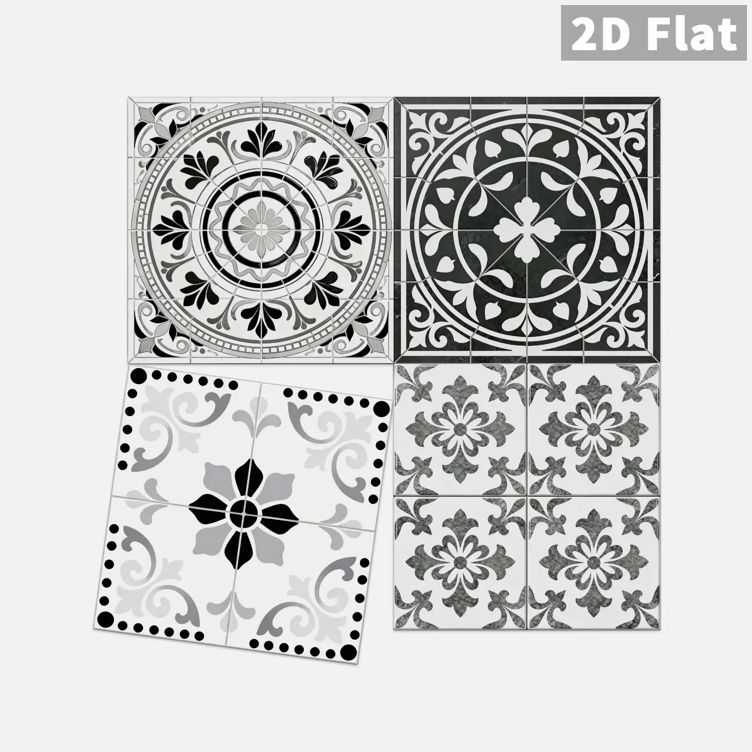 

36 flower tile stickers, self-adhesive waterproof wall stickers, suitable for kitchen and bathroom background decoration