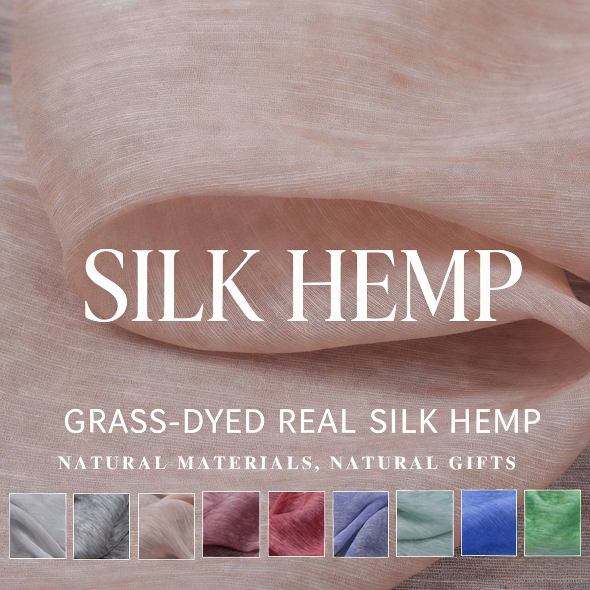 

Limited Grass Dyed Series 12momme Silk Linen Textile Summer Thin MulberrySilk Blended Clothing Fabric Sweat-absorbing And Breath