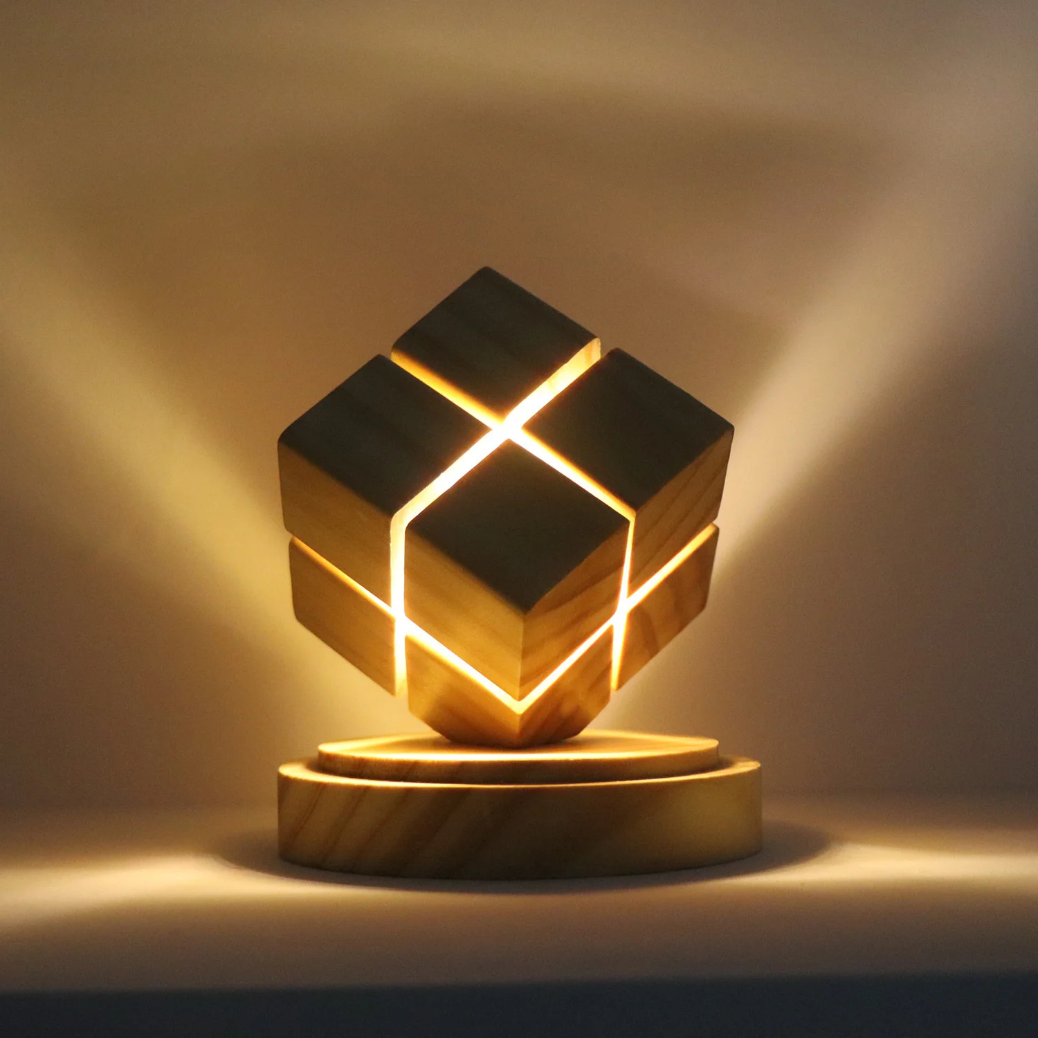 Creativity Rubberwood Rubik's Cube Shine Handicraft Desktop Ornament Nightstand Living Room Study Atmosphere Home Decoration
