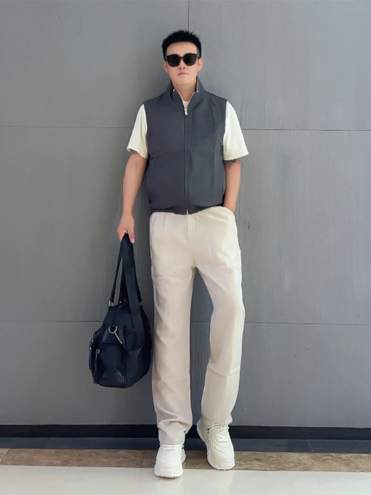 

American Style Double-Sided Wear Workwear Vest And Loose Straight Leg Pants Men's Summer Trendy Casual Set Youth Fashion