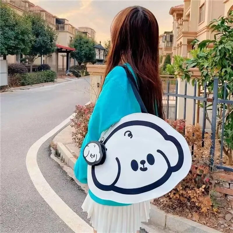 

MBTI High Capacity Canvas Bag 2024 Cartoon Cute Korean Style Casual Shoulder Bag for Women Harajuku Kawaii Print Tote Bags