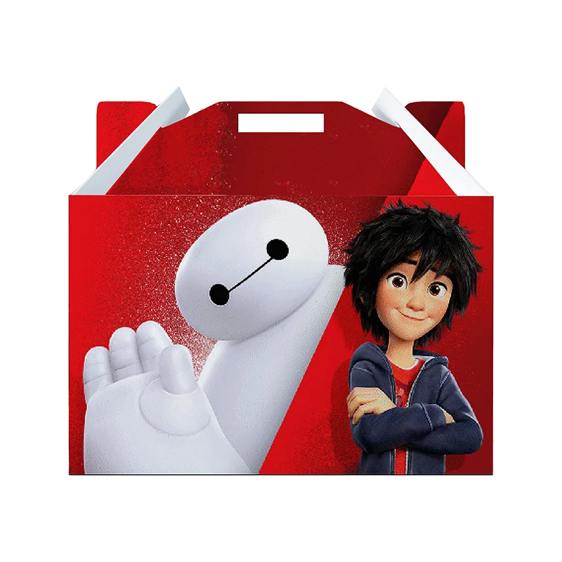 Disney Big Hero 6 Baymax Gift Box DIY Folding Paper Box Birthday Party Wedding Baby Shower Packing Decorate Surprise Box Set