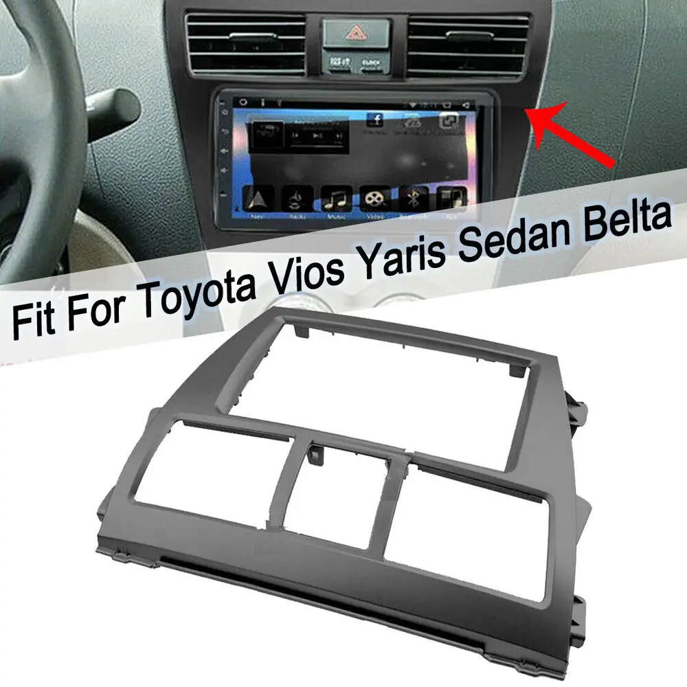 

Автомобильная стереопанель Fascia 2 Din, черная рамка для Toyota Vios Yaris Sedan Belta