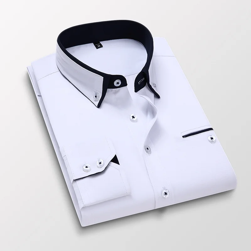 

Brand Clothing Men's Business Office Dress Shirt/British style Male Spring High Quality Slim Fit Casual Long Sleeve Shirt 8XL