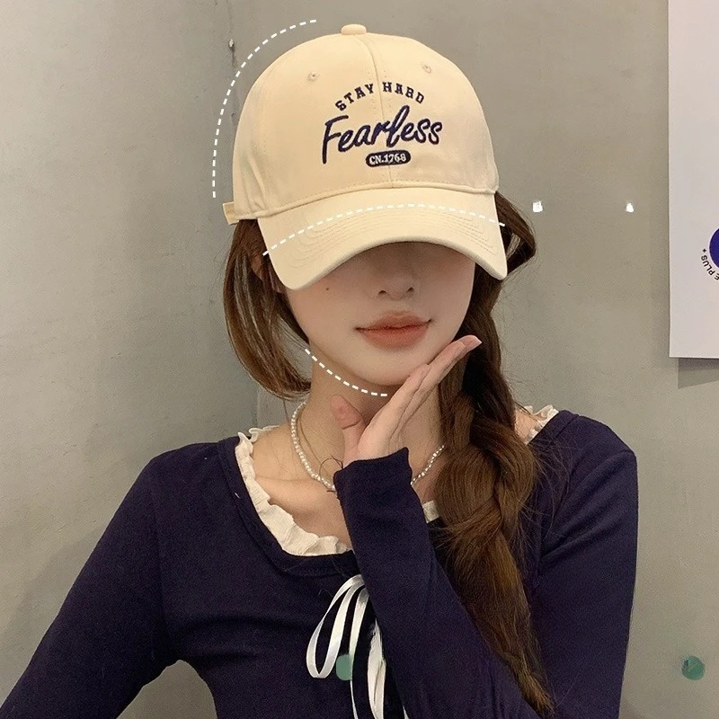 Fearless Embroidery Baseball Cap for Women  Soft Top Dad Hat Vintage Outdoor Sports Cap Motivational Streetwear Hat for Men