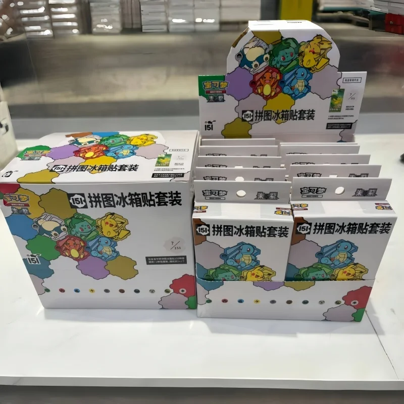100 % echte Ptcg-Karte 151 Travel 1.0 Puzzle Kühlschrank-Aufkleber-Set Serie Anime-Produkte Sammlerstück Anime-Figuren Ornamente