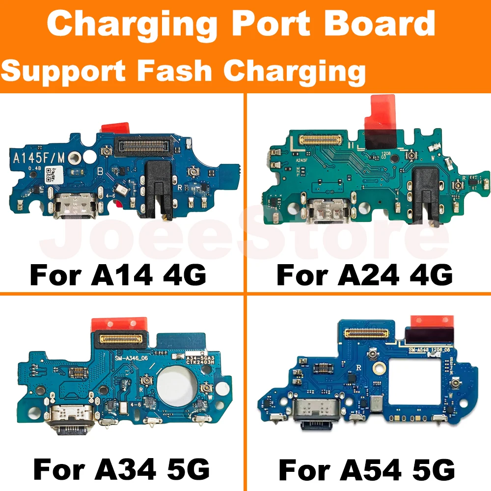 

1 шт. плата порта зарядки для Samsung Galaxy A54 A34 A24 A14 4G 5G микрофонный модуль разъем для быстрой зарядки USB док-станция гибкий кабель
