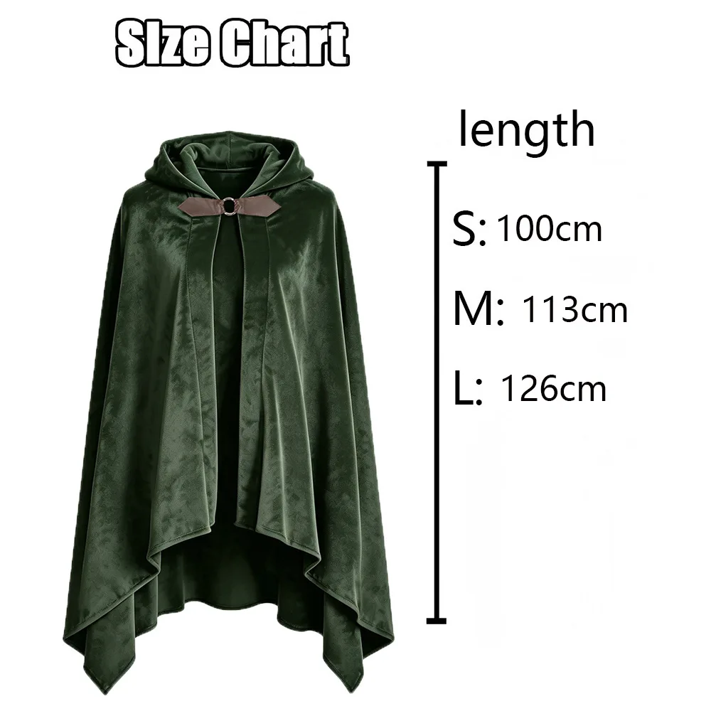 Elfenritter Kurzer Umhang Cosplay Halloween Zauberer Wildledercape Unisex Samtumhang mit Kapuze Renaissance-Kostüm 2026 – Detail 1