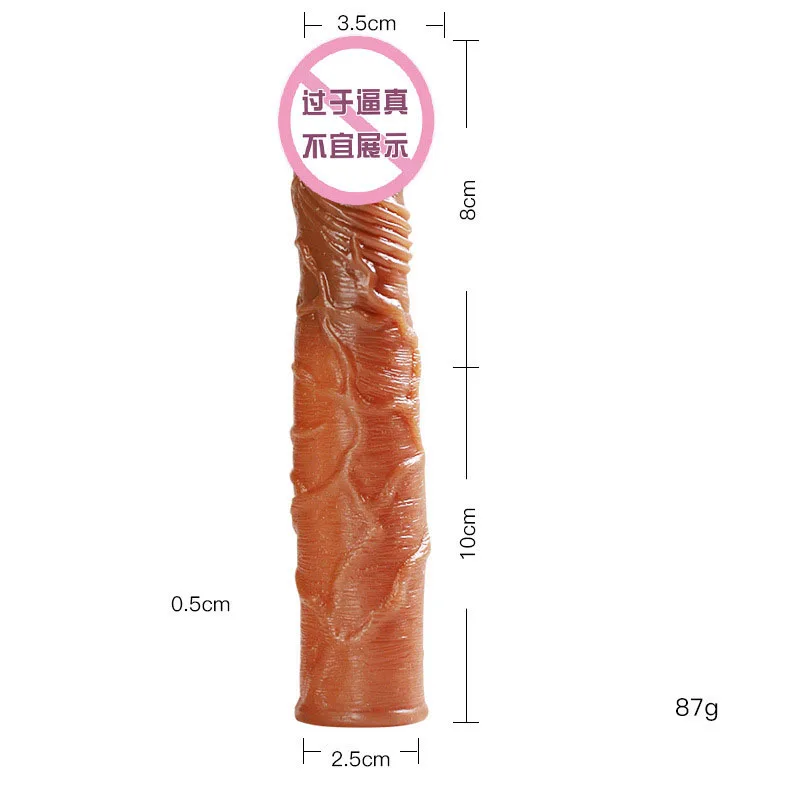 Penis Sleeve Liquid silicone Condom Penis Extender Sleeve Delay Ejaculation Intimate Condom Dildo Enhancer Enlargement Cock Ring