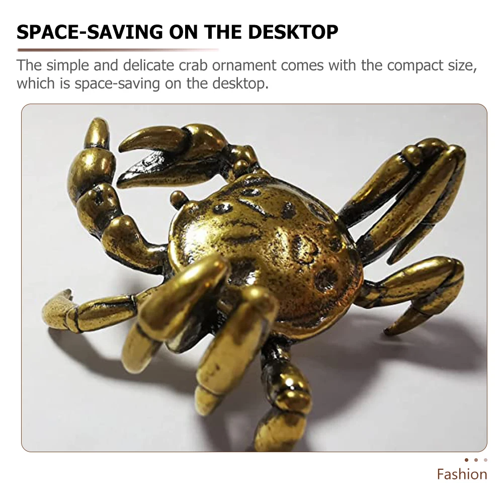 

Brass Crab Statue Retro Crab Shaped Small Decor For Living Room Bedroom Study Desktop Home Decoration Brass Decor
