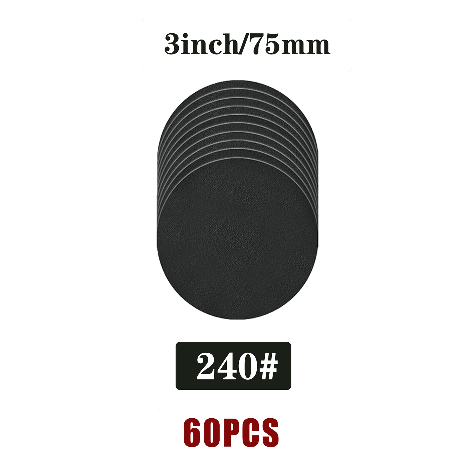 60 Stück 75mm Nass-Trocken-Schleifscheiben mit Klettverschluss, 3 Zoll Schleifscheiben für Exzenterschleifer, Schleifpapier-Pads