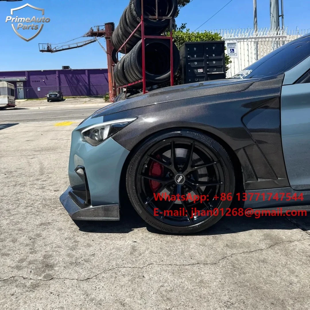 Wet Carbon Fiber CPA Style Vented Front Fender Pair for Infiniti Q50 (2014-2021) Spare Parts and Accessories