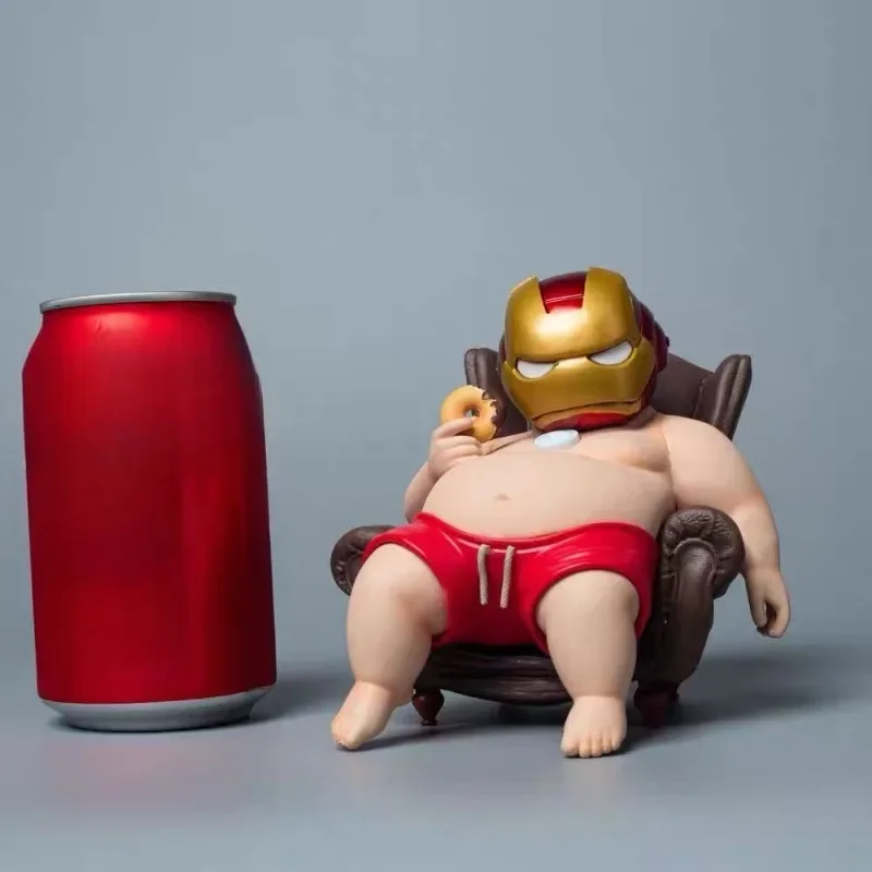 12cm The Avengers Iron Man Fat Boy Action Figure The Original Sofa Donut Model Ornament Collection Desktop Display Gift Toy