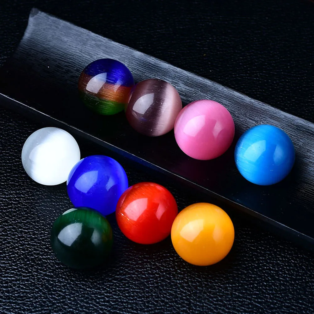 1-20Pc Colorful Cat Eye Stone Ball Glass Ball Dia 20mm Fish Tank Aquarium Decoration Home Office Desktop Decoration DIY Handmade