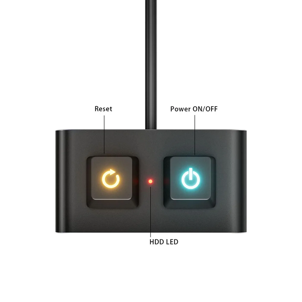 PC 電源ボタン 拡張起動 ON オフ リセット スイッチ ボタン HDD LED コンピュータ マザーボード用外部電源ボタン