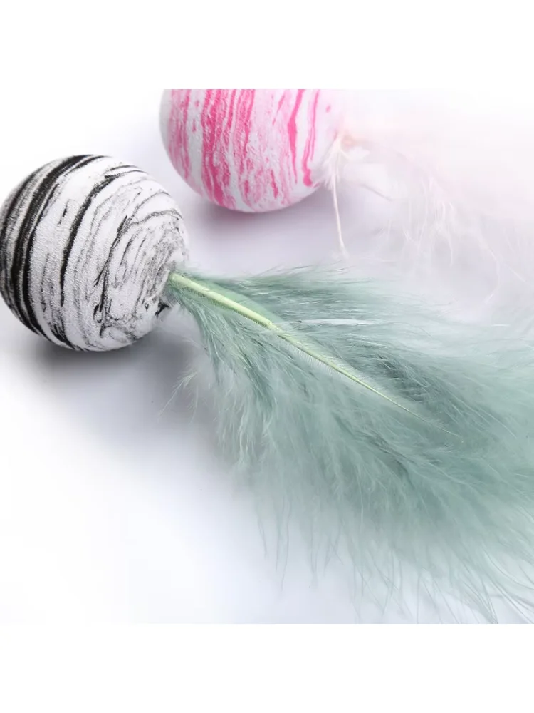 1/3Pcs Delicate Cat Toy Star Balls Plus Feather High Quality EVA Material Light Foam Ball Throwing Funny Interactive Plush Toy