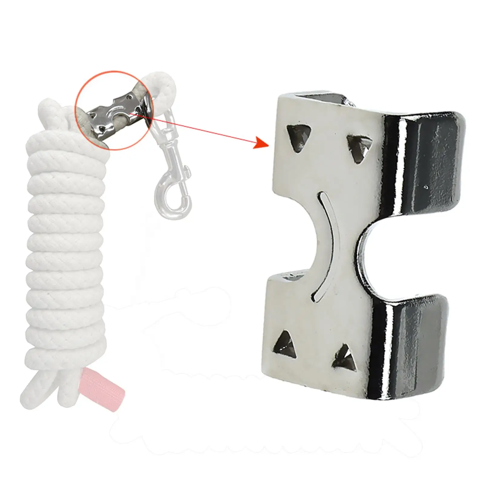 Double Rope Clamp, Metal Loop End Clip Sturdy, Lightweight Cord, Durable Rope