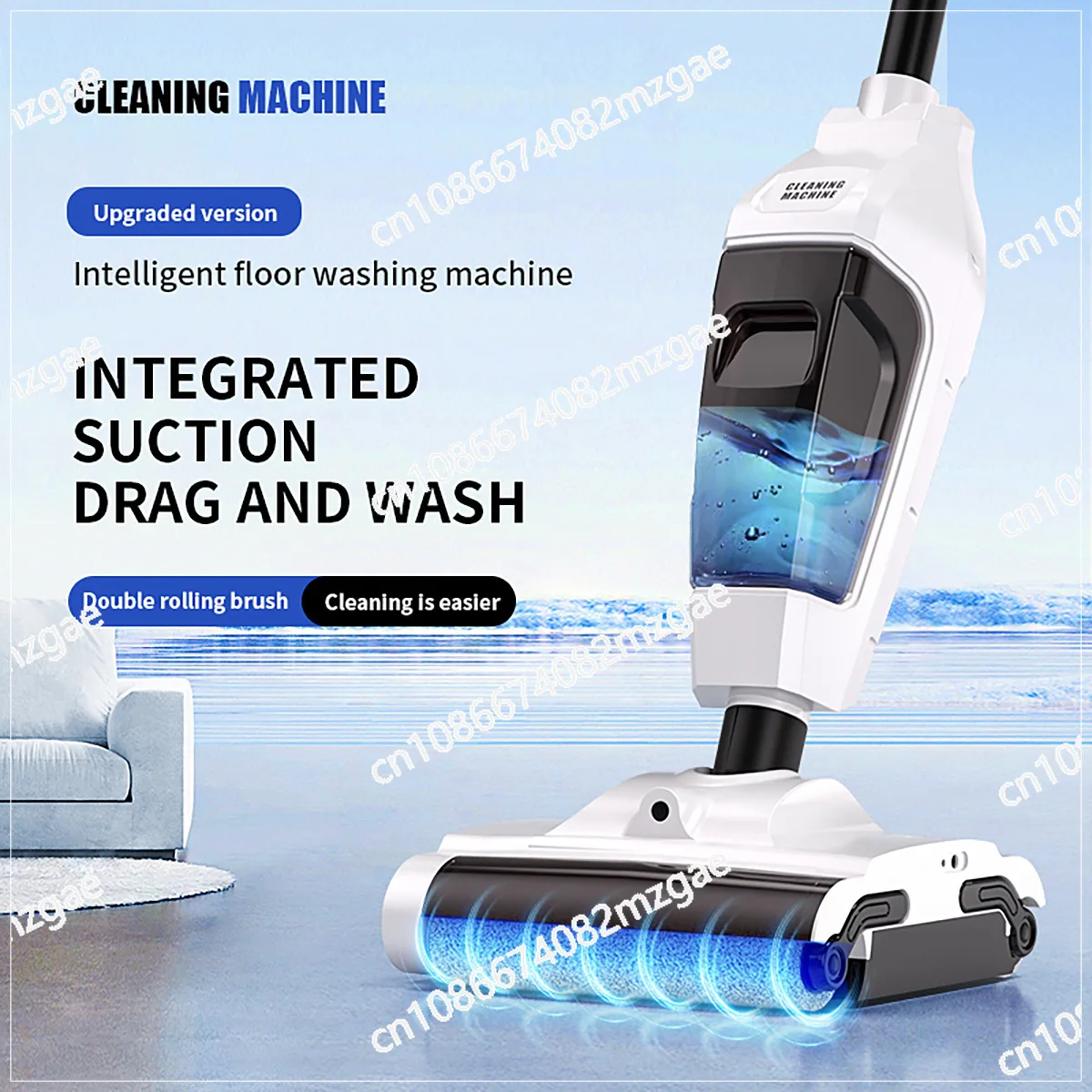 Household washing machine Handheld wireless sweeping and mopping integrated cleaning instrument Electric mop