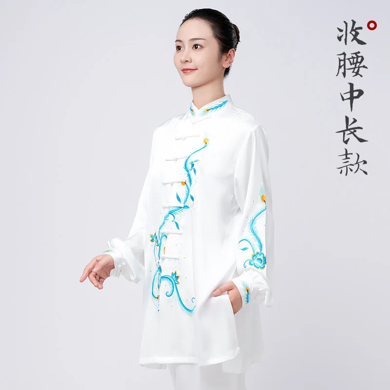2025 Women's Tai Chi Suit for Competition & Performance, Acetate Satin Baduanjin Uniform, Unisex Wushu Training Top