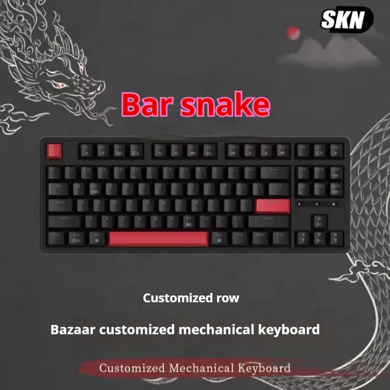 SKN Ba Snake Mechanical Keyboard Wired/Wireless Tri-mode Esports Keyboards 87Keys Gasket RGB Hot Swap PC Gaming Laptop Gamer