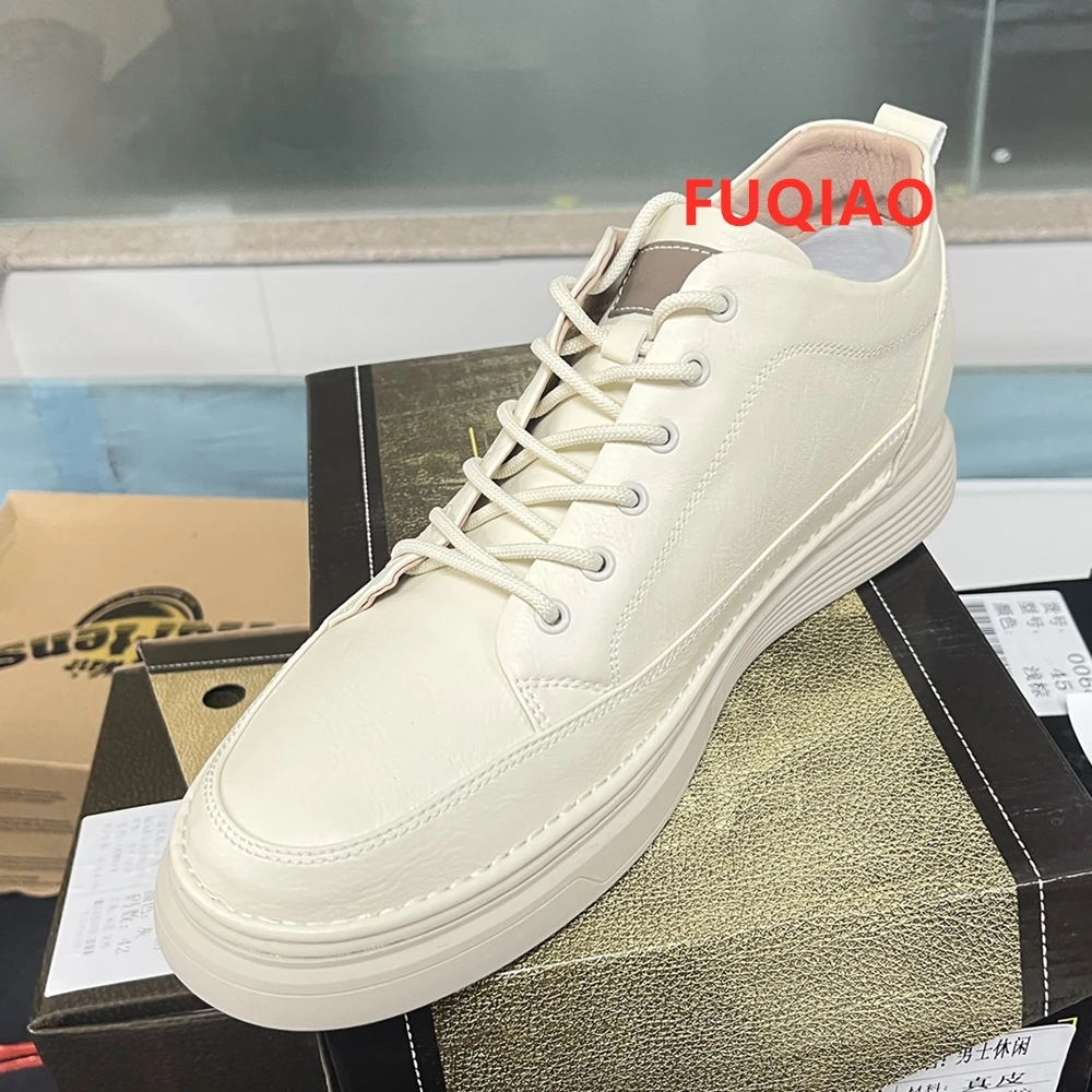 Big Size Genuine Leather Heightening Shoes Fashion Elevator Snekaers Height Increase Footwear Men 6CM Casual Lift Sport Shoes - Image 4