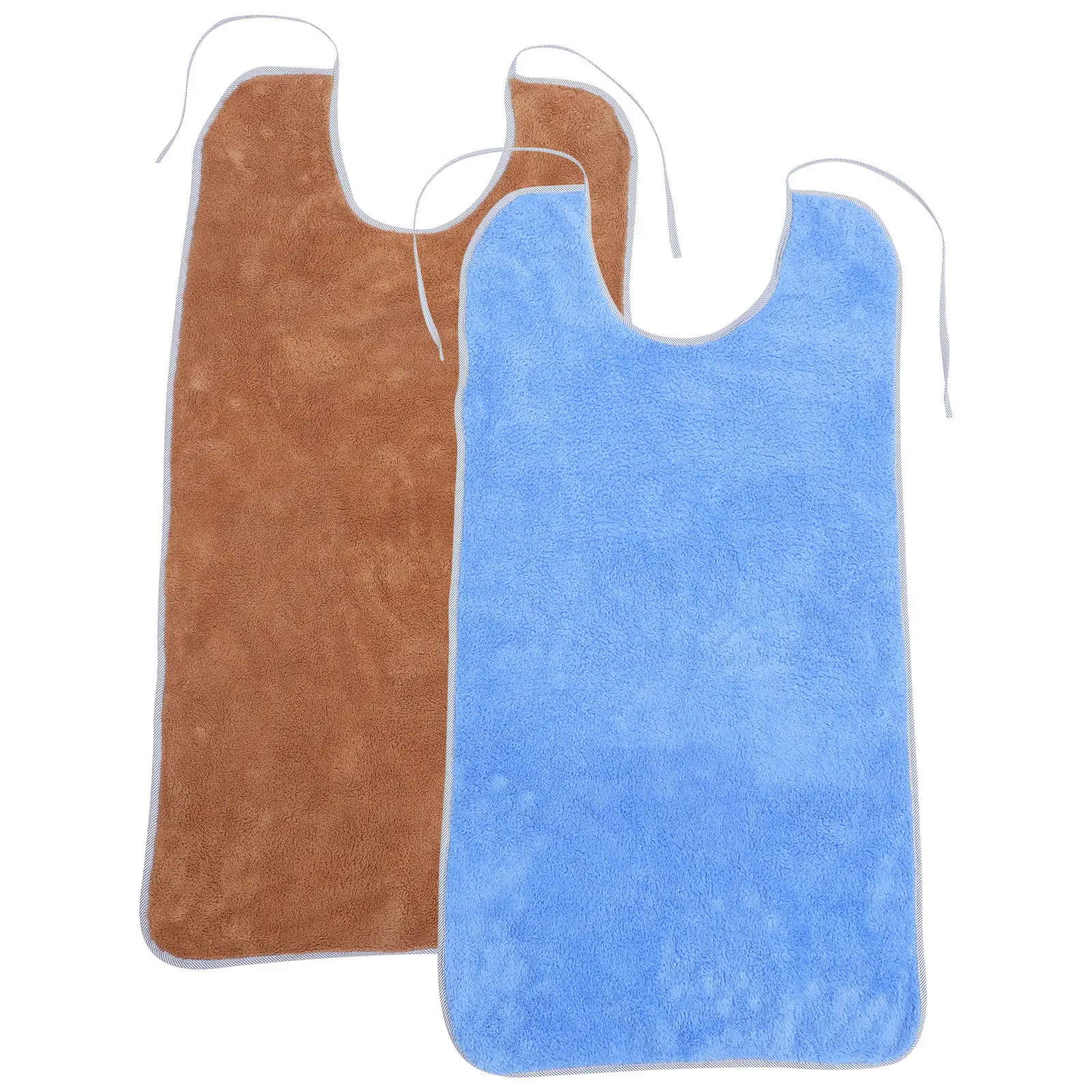 

2 шт. водонепроницаемых, герметичных, многоразовых, моющихся, складных, легких, регулируемых полиэстеровых нагрудников для еды для пожилых мужчин и женщин