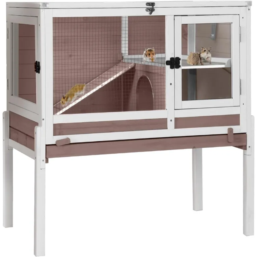 

Indoor Guinea Pig and Rabbit Cage with Cool Zinc Plate Finish Elevated Legs for Improved Airflow Removable Dropping Tray for Ea