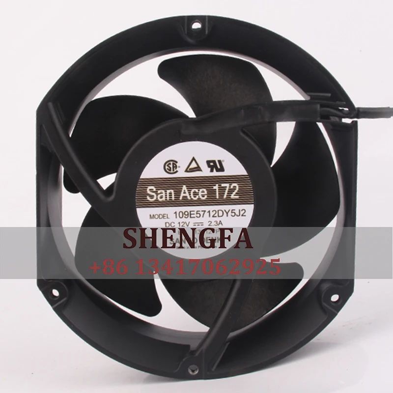 SANYO 109E5712DY5J2 Case Cooling Fan Large Air Volume Inverter Dual Ball Bearing 172*150*51mm 12V 2.3A 17251