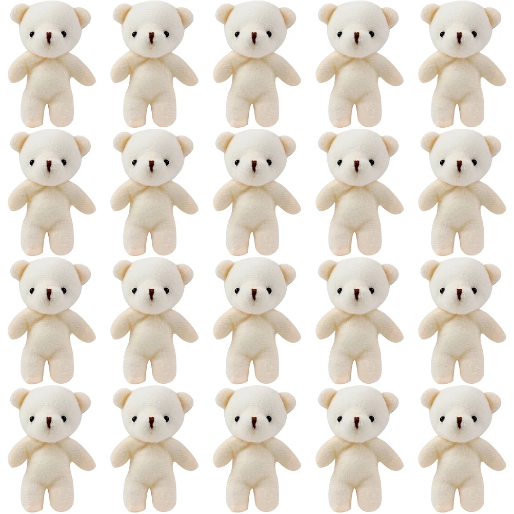 

20 Pcs Plush Keychain Cute Mini Bear One-piece Bare (20pcs) Suspending Figurines Tiny Bears Portable Pendant Hanging Baby