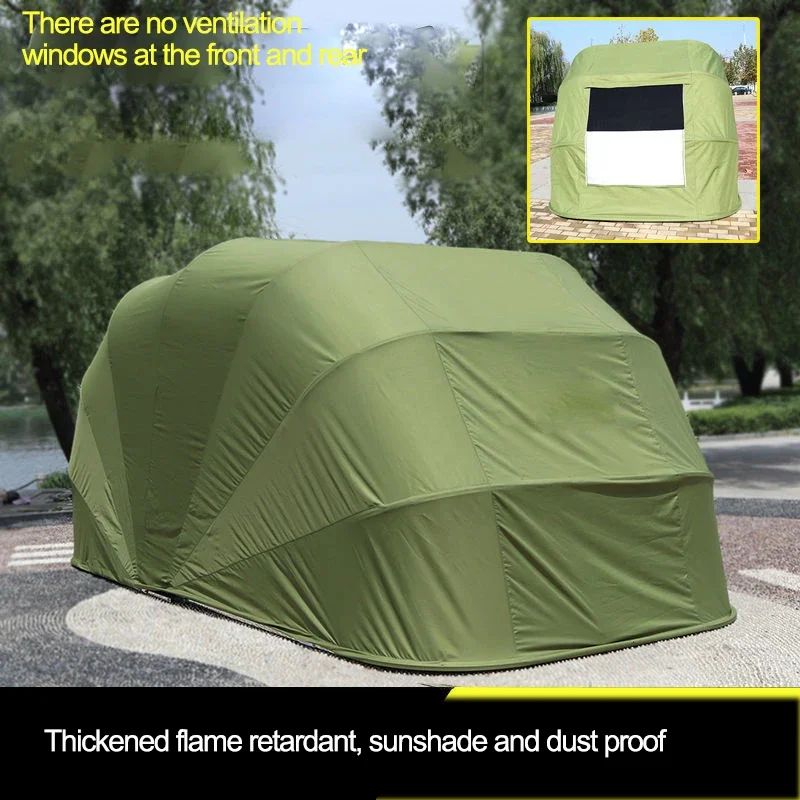 Semi-Automatic Folding Sunshade Outdoor Flame Retardant Vapor Protective Cover With Ventilation Window For Dust Prevention