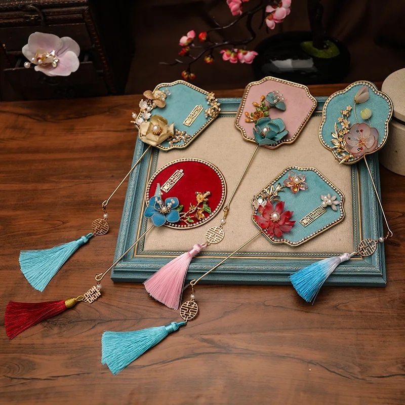 

ZML Xiuhe Fan Mini Small Fan Cheongsam Wedding Props Bridal Accessories