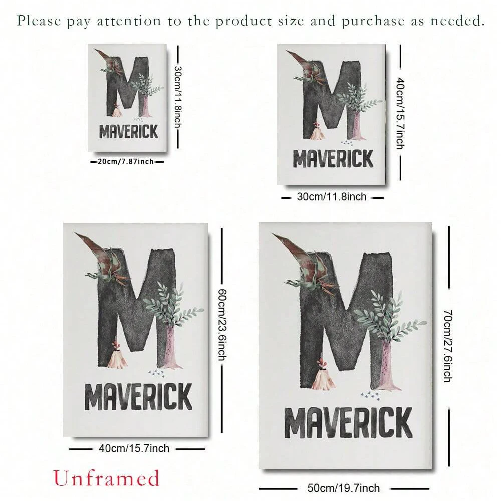 مجموعة فنية جدارية مخصصة من قماش الديناصورات مكونة من 3 قطع - مطبوعات، حبر بدون إطار عالي الجودة على القماش، مثالية لغرفة الأولاد والحضانة والدينو #3