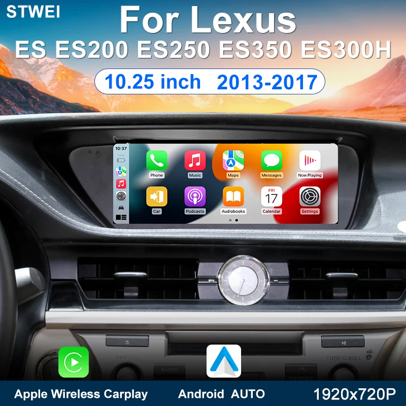 Android 13 For Lexus ES ES200 ES250 ES350 ES300H 2013-2017 10.25inch Car Radio Multimedia Player Carplay GPS 4G WIFI Stereo