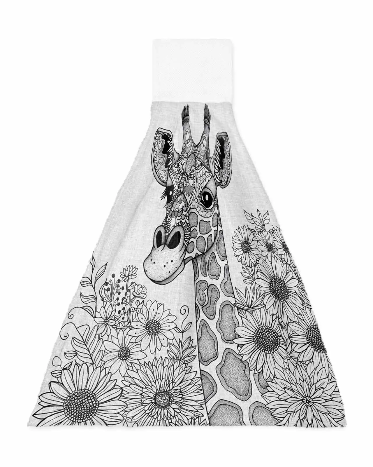 Giraffe Sunflower Flowers Hand Towels Microfiber Bath Hanging Cloth Quick Dry Cleaning Cloth Xmas Kitchen Towel